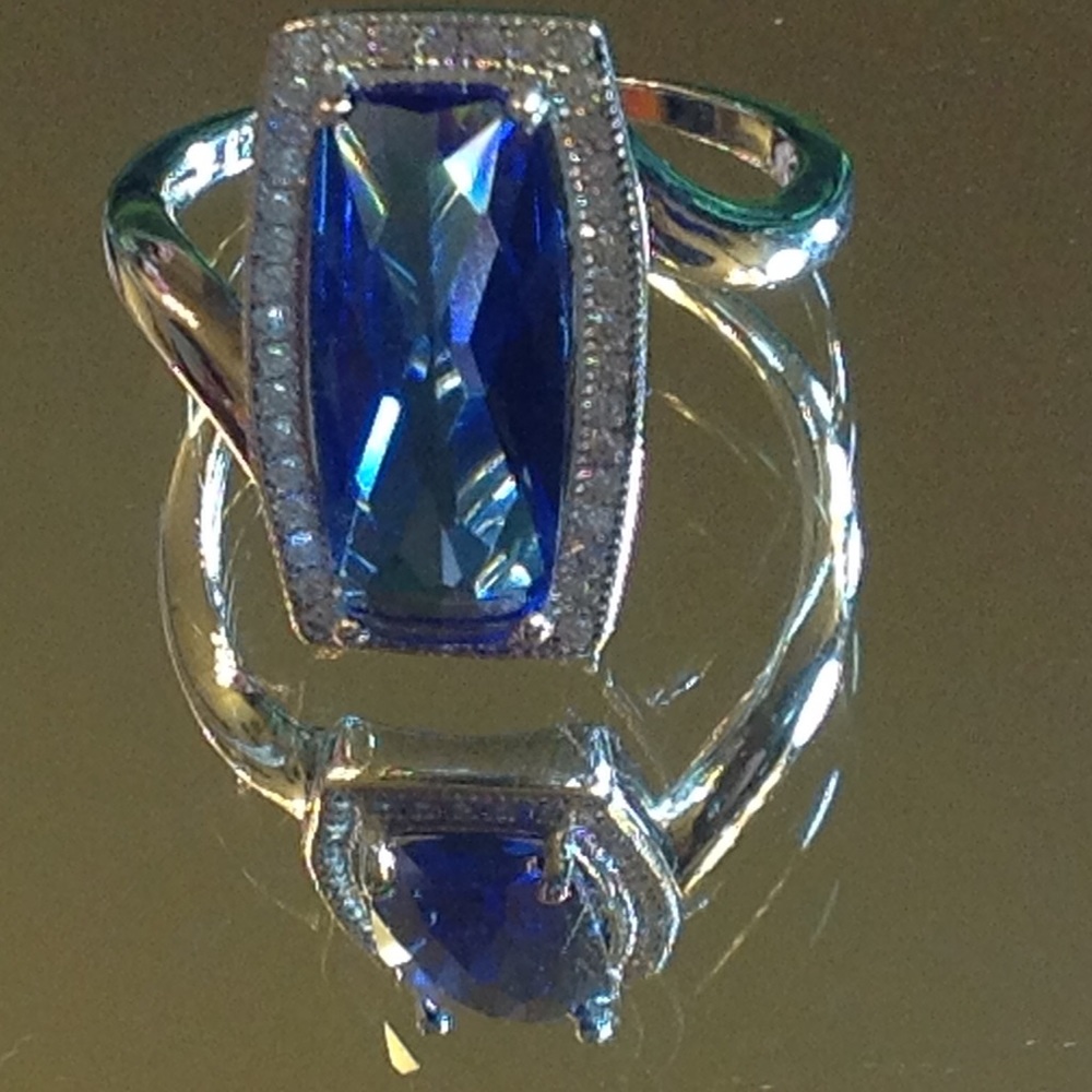Stunning Blue Sapphire and Diamond Ring/Earring Set SALE!